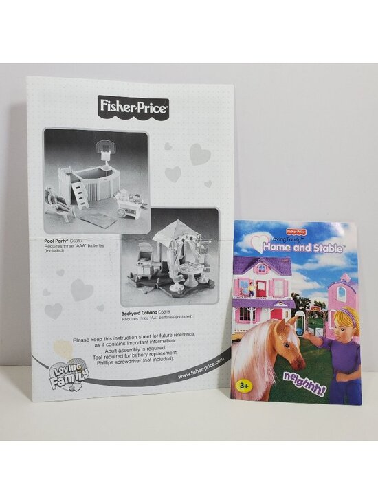 Fisher Price Other - Loving Family Home Stable Cabana Pool Party Manuals Vintage Fisher Price